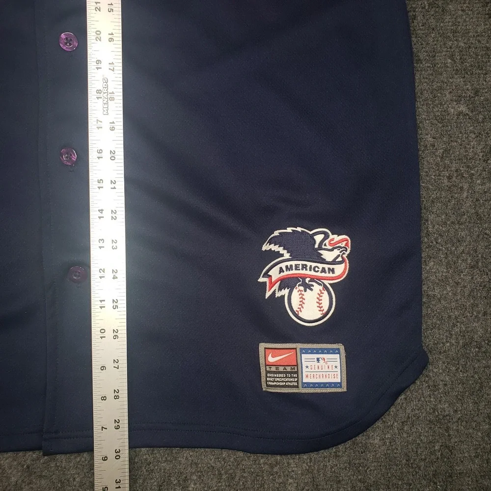 Nike Minnesota Twins Shirt Mens Large Navy Button Up Dri Fit Baseball Jersey